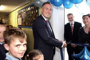 Education Minister visits Kirkinriola PS to open superb new multi-purpose rooms and resource space