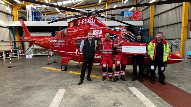 Thomas donates to Air Ambulance NI after horror Motorcross crash