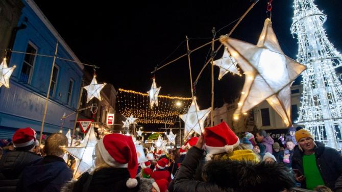 Christmas light switch on in Ballymena