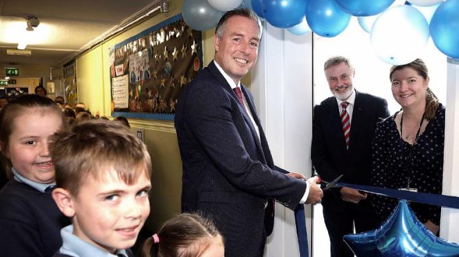 Education Minister visits Kirkinriola PS to open superb new multi-purpose rooms and resource space